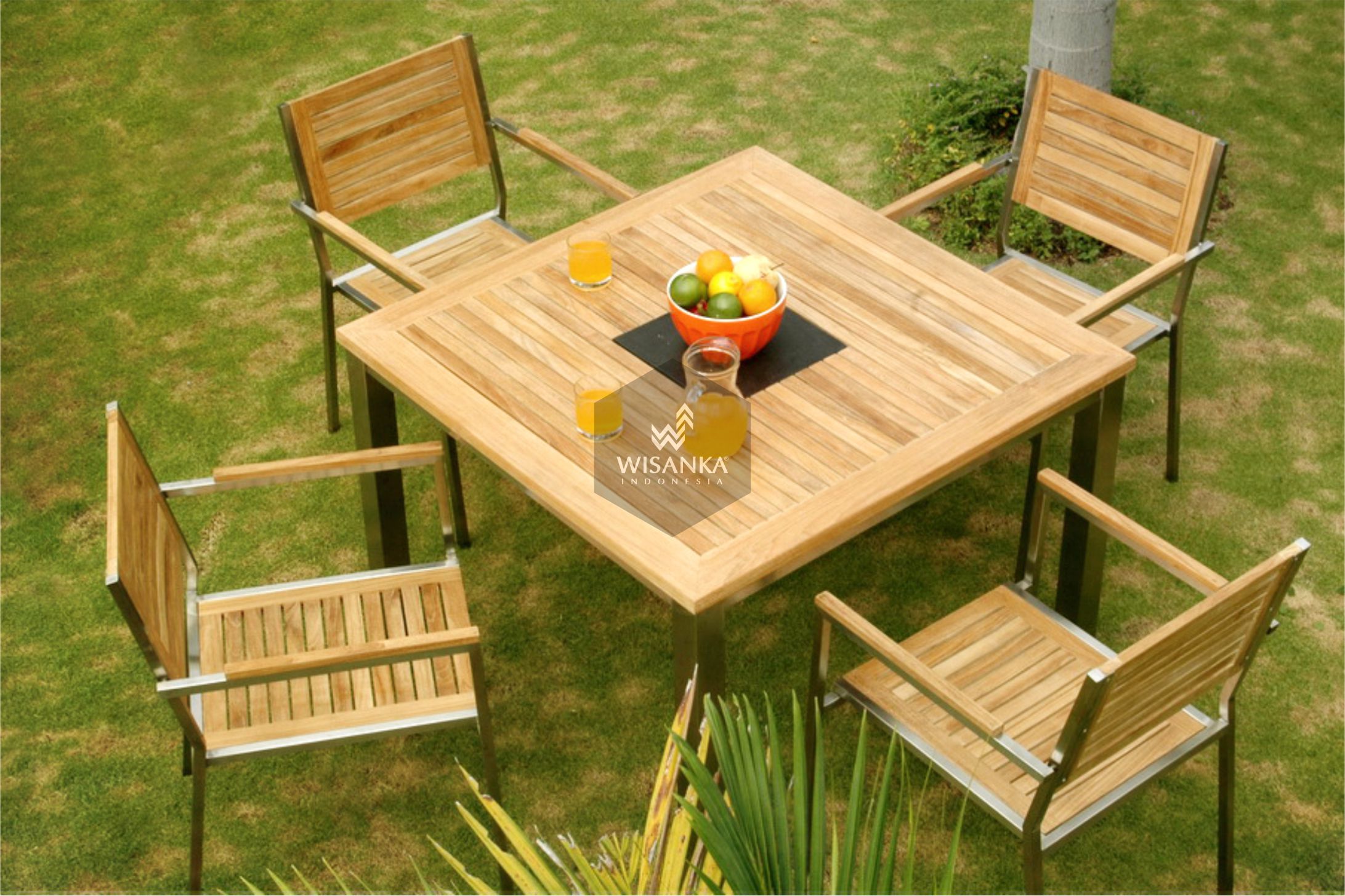 Stainless Steel Camaro Dining Set Wisanka Modern Outdoor furniture