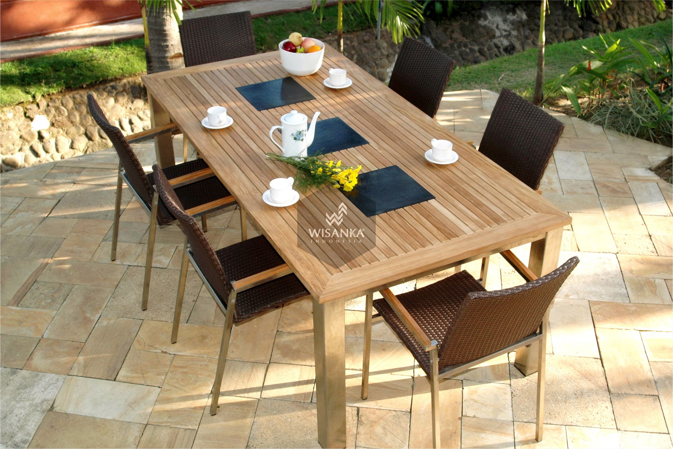 Stainless Steel Madison Dining Set Wisanka Modern Outdoor furniture